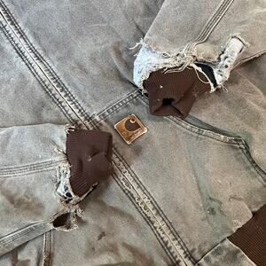 Carhartt 1998 J06 CHT Brown Quilt Lined Union USA Jacket us sz XL Distressed